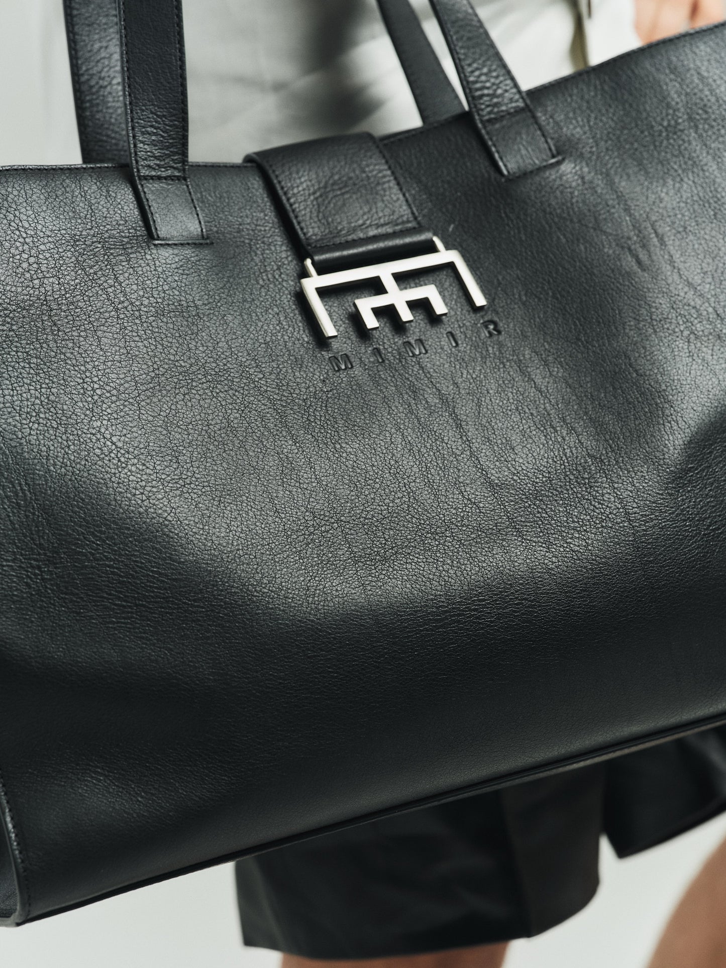MIMIR ARC Leather Tote BAG Black