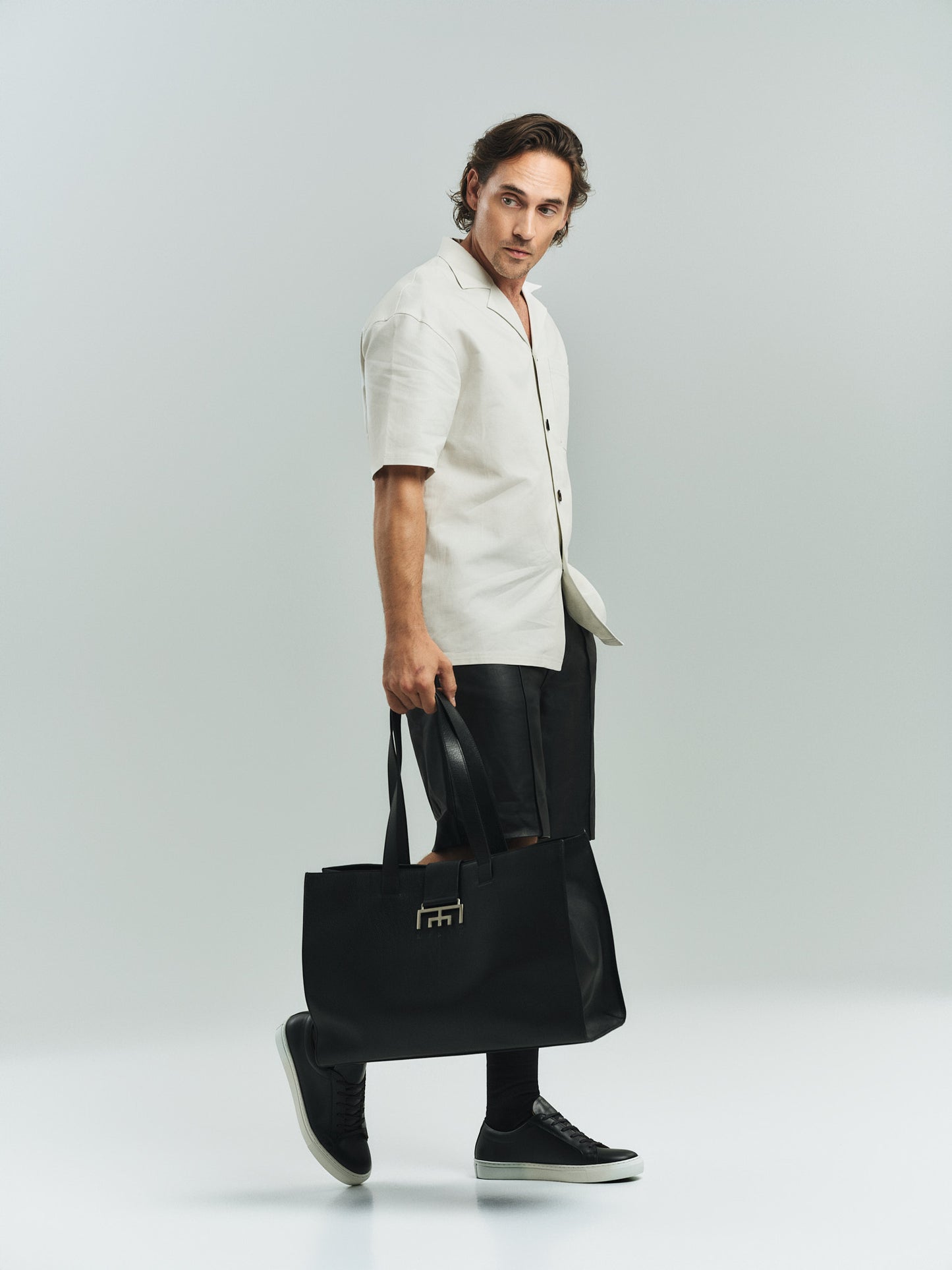 MIMIR ARC Leather Tote BAG Black