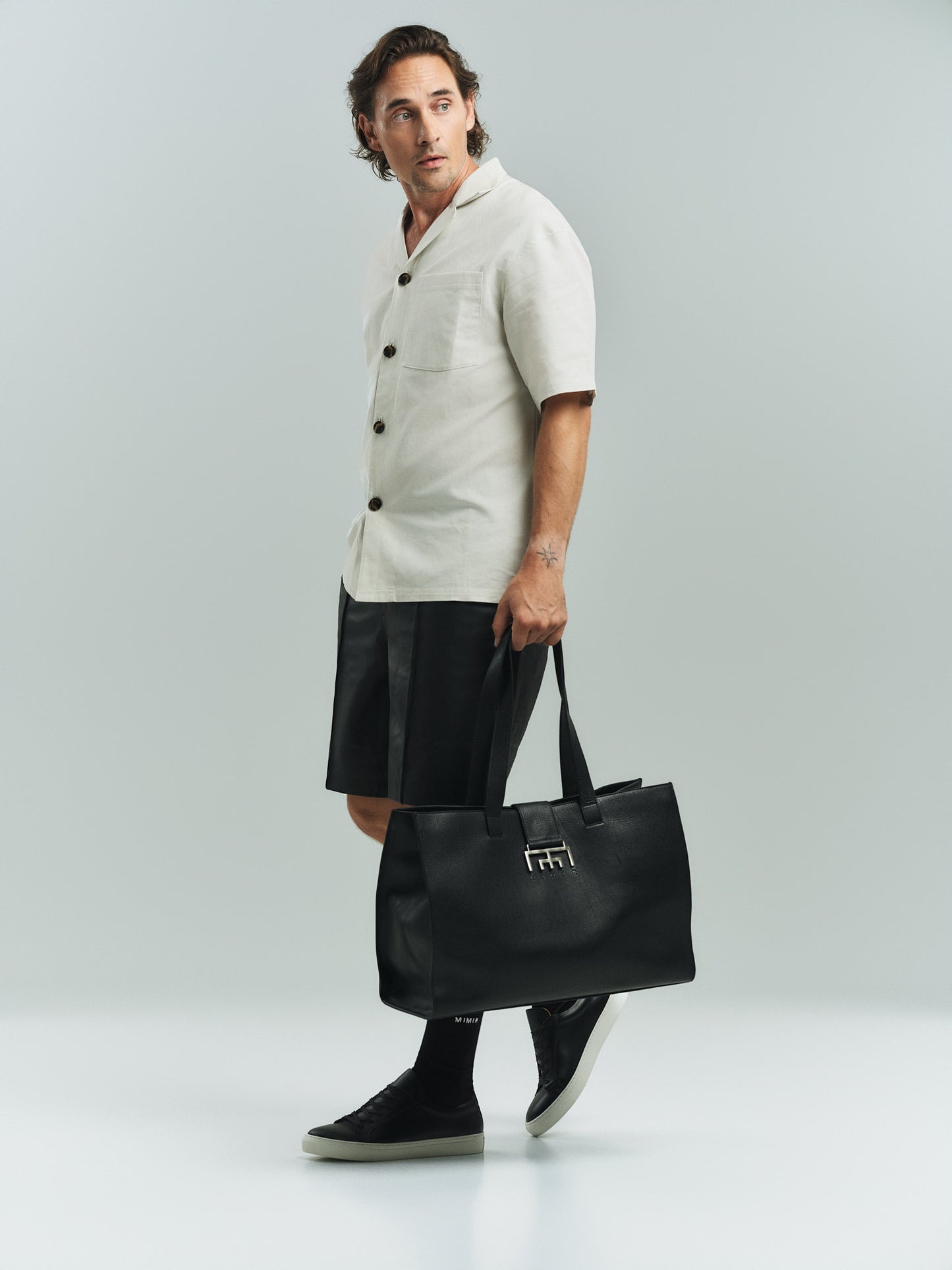 MIMIR ARC Leather Tote BAG Black