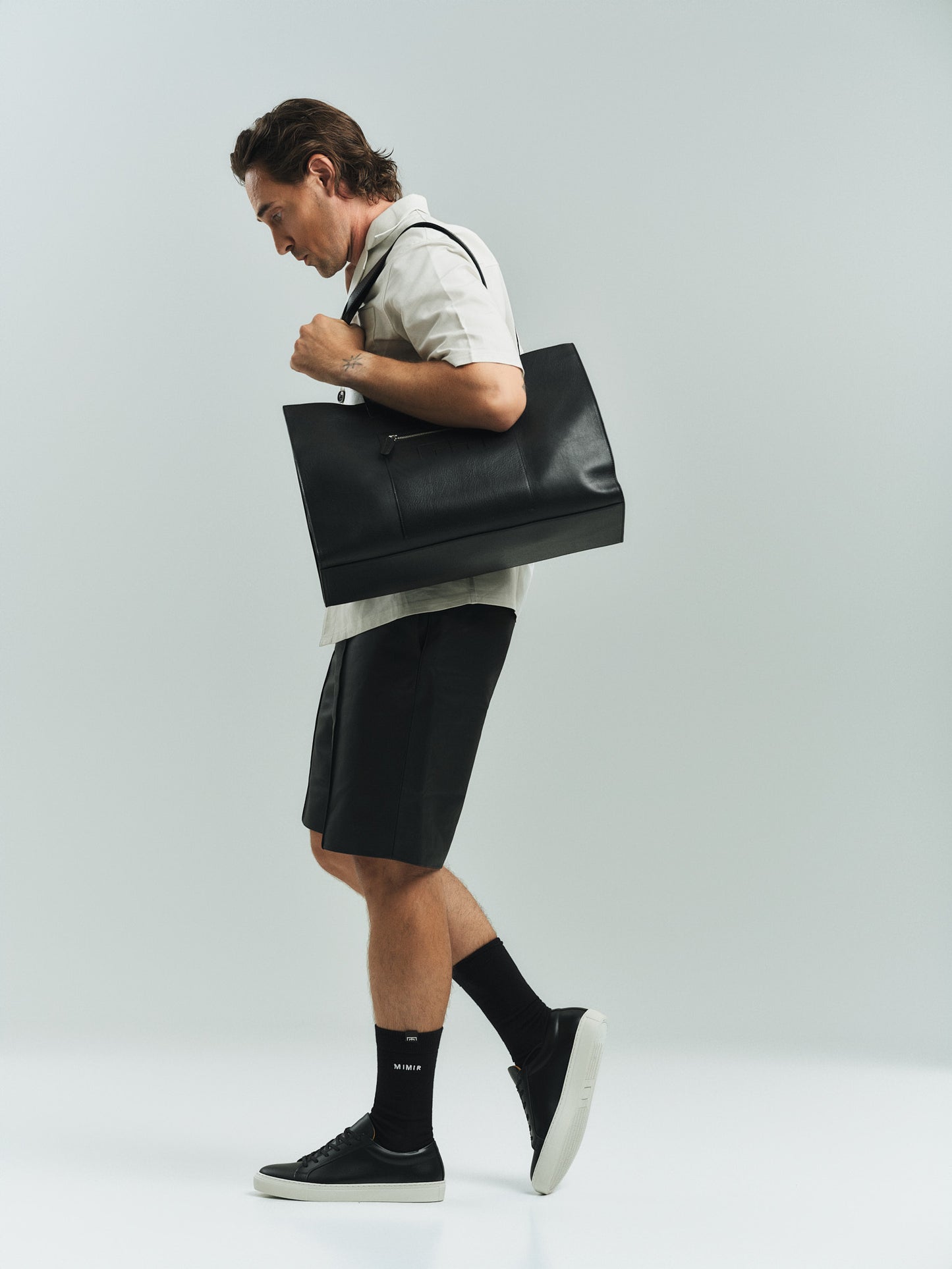MIMIR ARC Leather Tote BAG Black