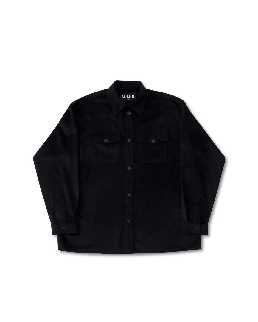 MIMIR MEMORY WOOL SILK SHIRT Black