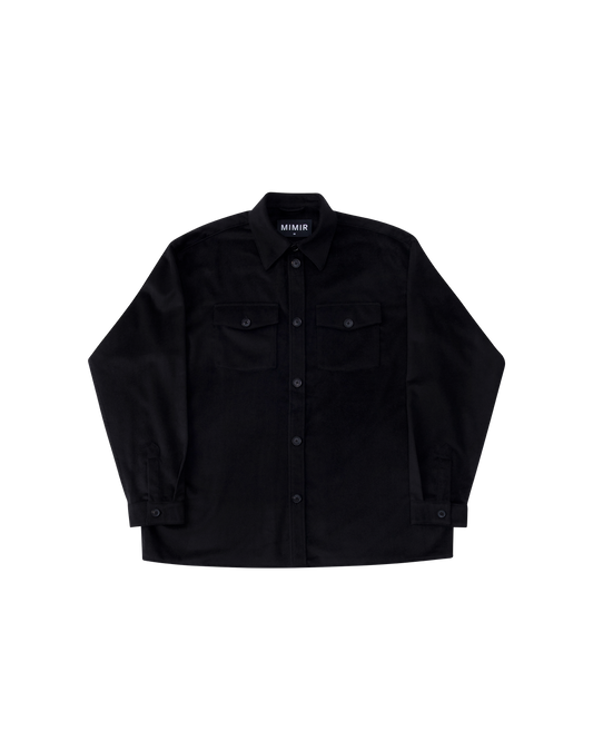 MIMIR MEMORY WOOL SILK SHIRT Black