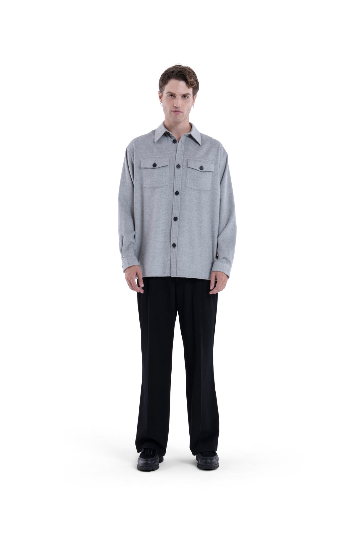 MIMIR MEMORY WOOL SILK SHIRT Grey