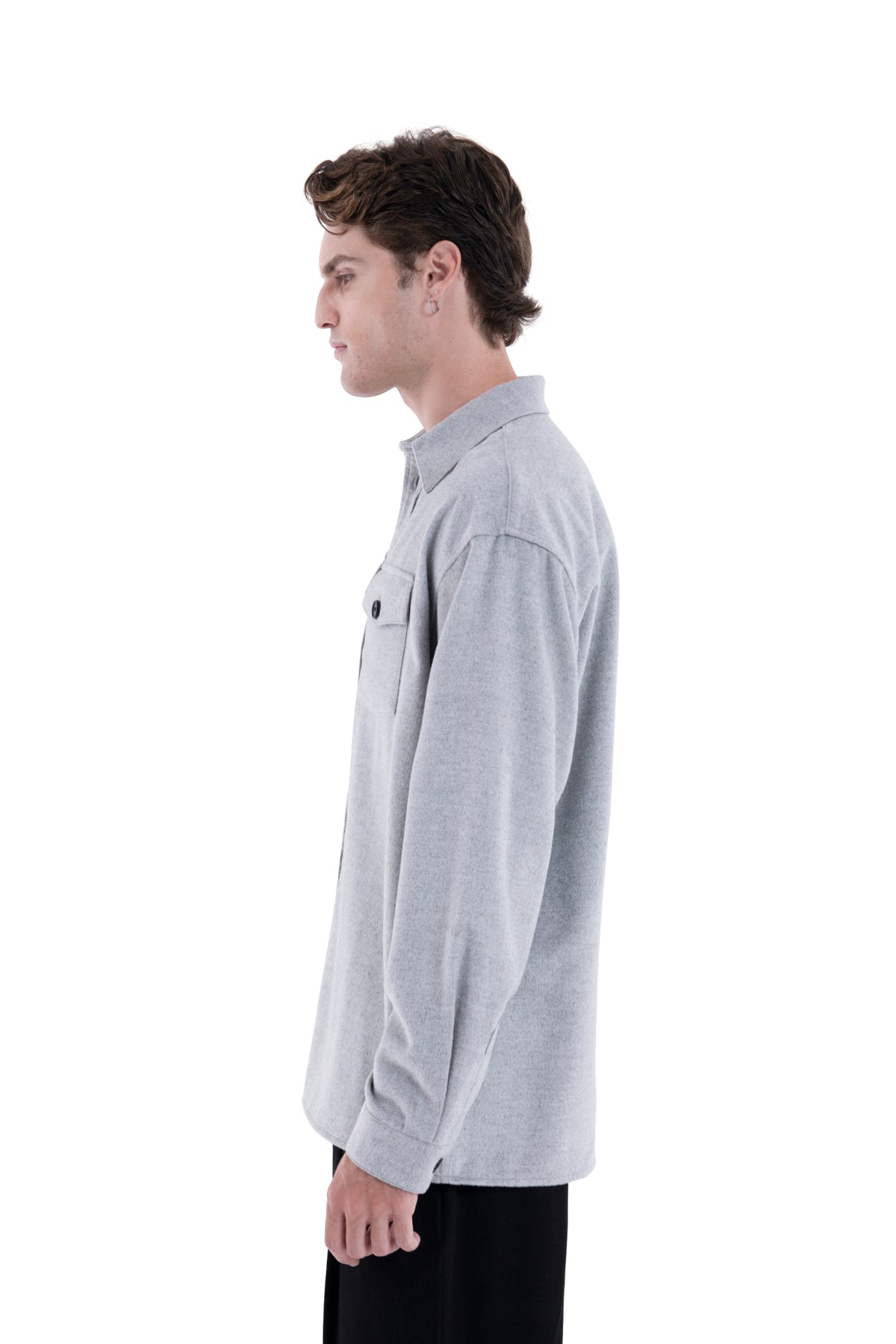 MIMIR MEMORY WOOL SILK SHIRT Grey