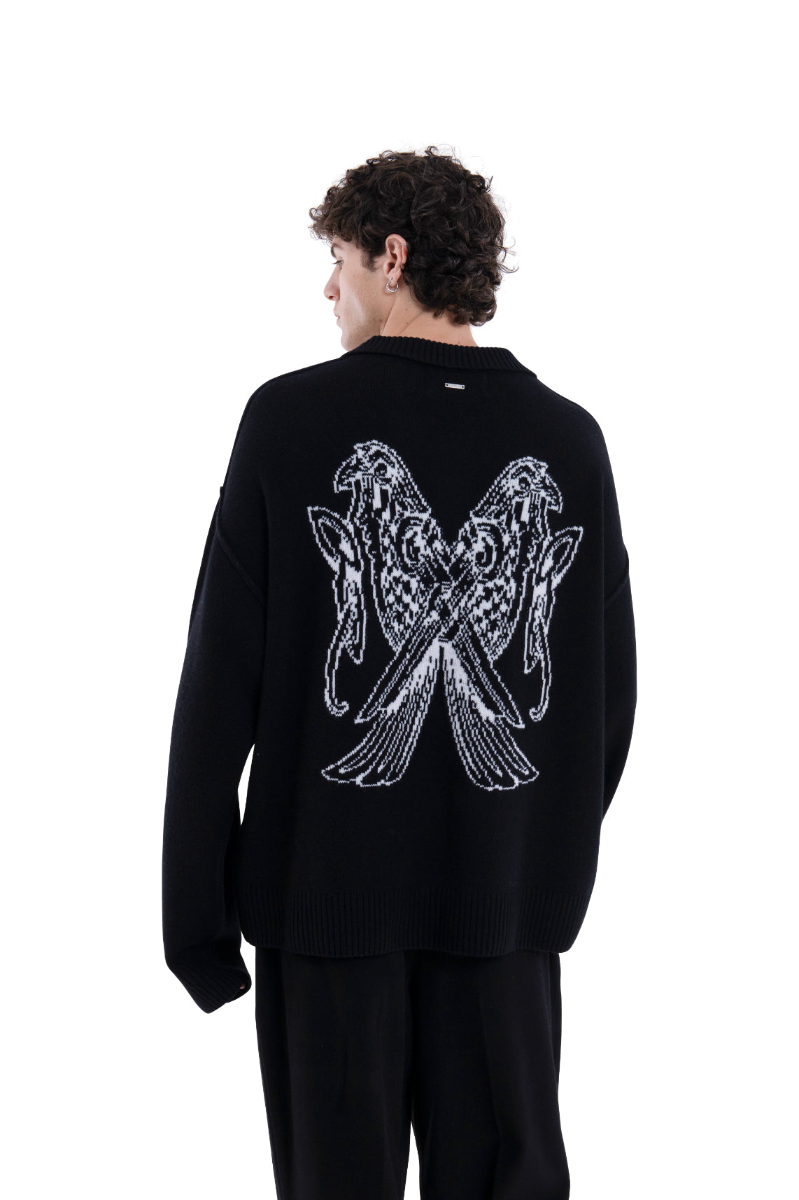 MIMIR MUNINN KNIT POLO Black
