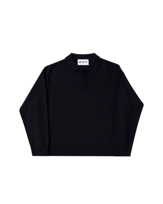 MIMIR MUNINN KNIT POLO Black