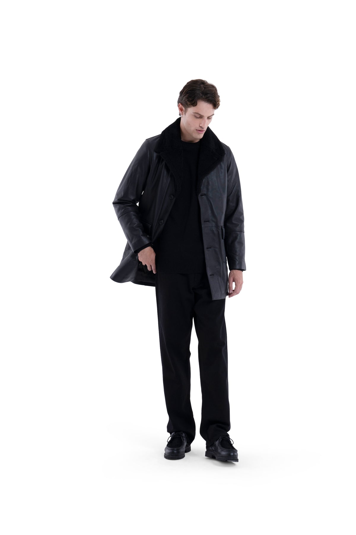 MIMIR VORN SHEARLING JACKET Black