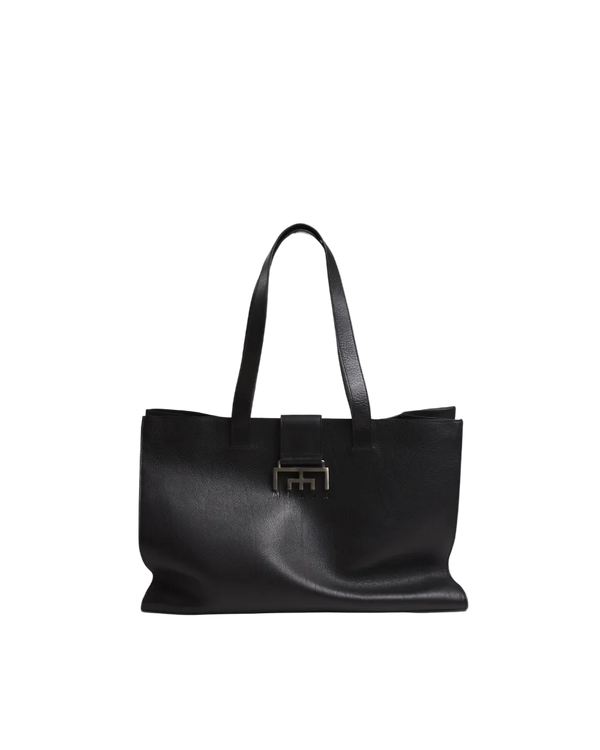 MIMIR ARC Leather Tote BAG Black/Affenpinscher