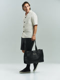 MIMIR ARC Leather Tote BAG Black/Affenpinscher