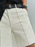 MIMIR ASKR Leather Shorts SHORTS Beige/Early Frost