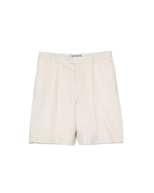 MIMIR ASKR Leather Shorts SHORTS Beige/Early Frost