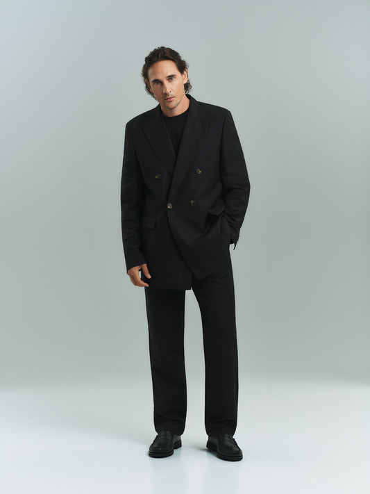 MIMIR FORM Suit Trousers TROUSERS Black/Affenpinscher