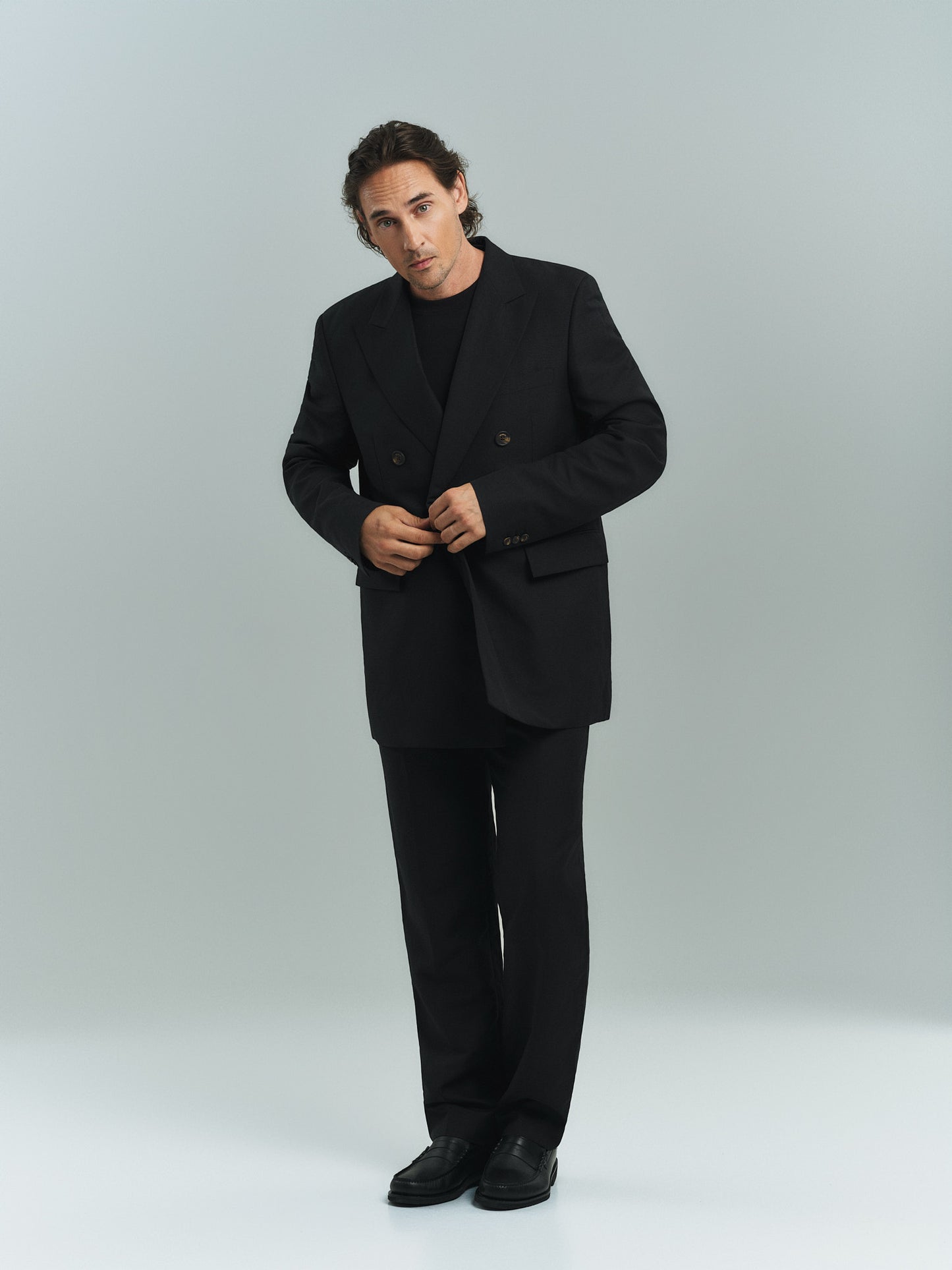 MIMIR FORM Suit Trousers TROUSERS Black/Affenpinscher