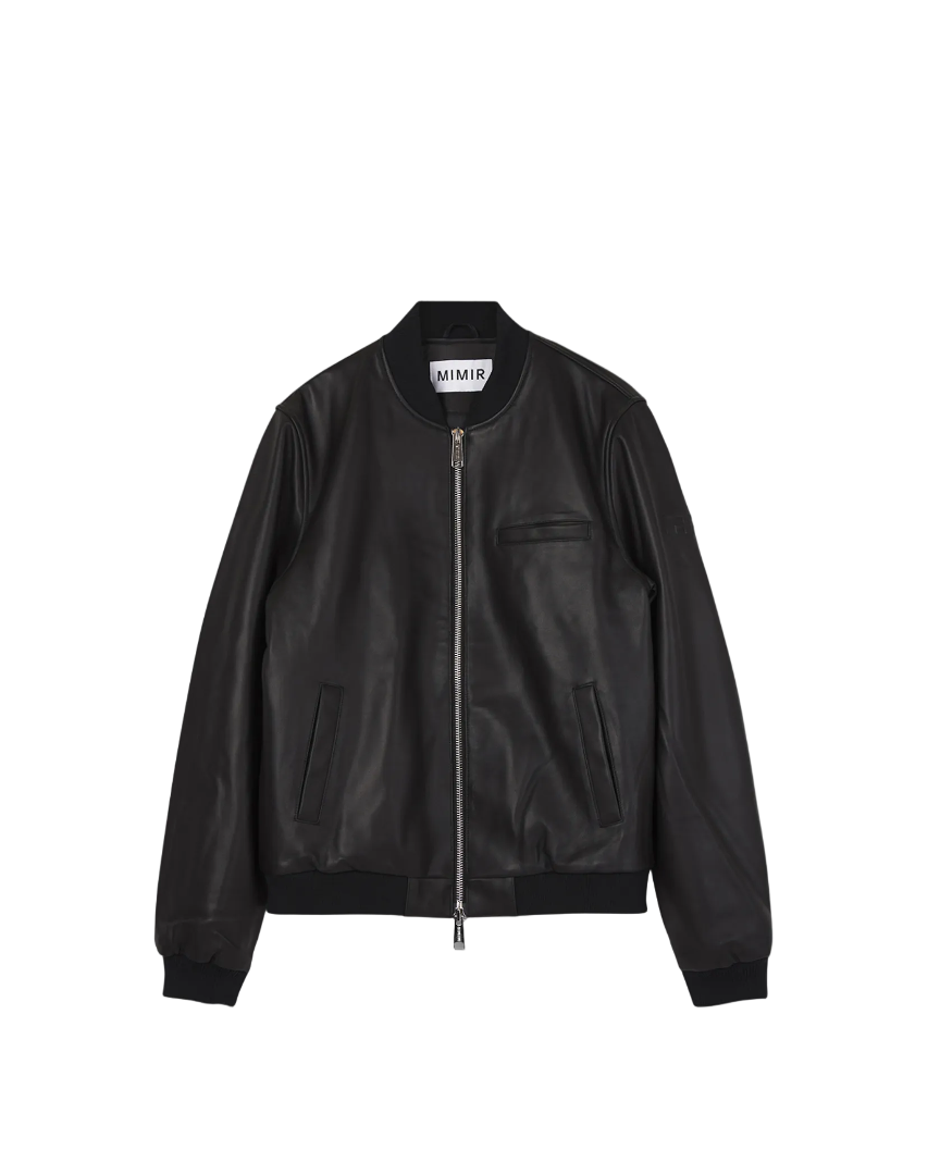 MIMIR HAVEN Leather Bomber OUTERWEAR Black/Affenpinscher