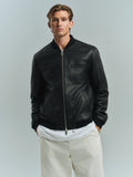 MIMIR HAVEN Leather Bomber OUTERWEAR Black/Affenpinscher