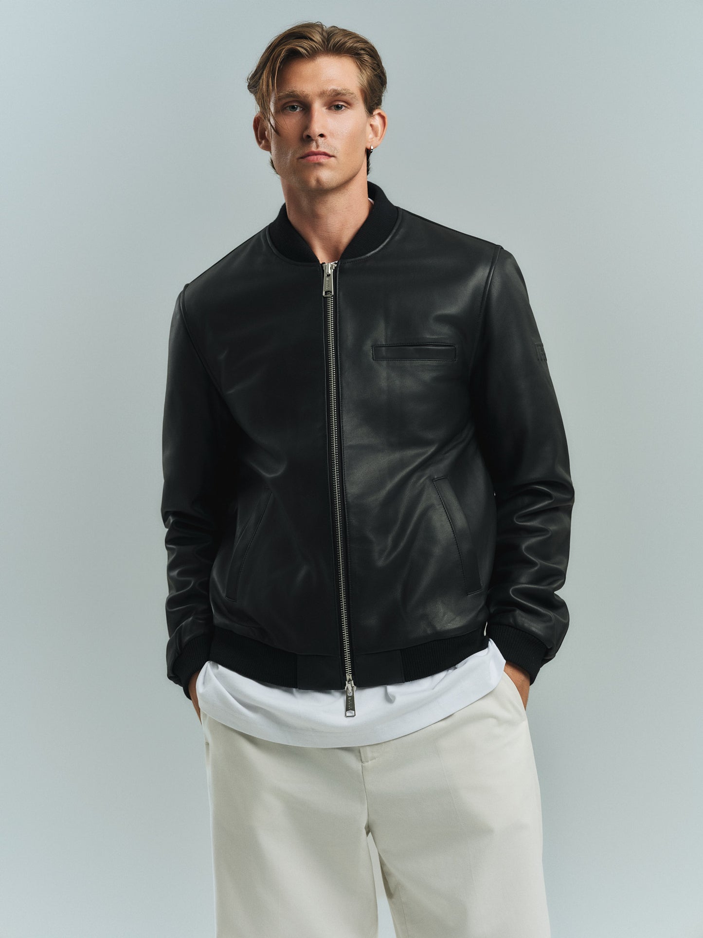 MIMIR HAVEN Leather Bomber OUTERWEAR Black/Affenpinscher