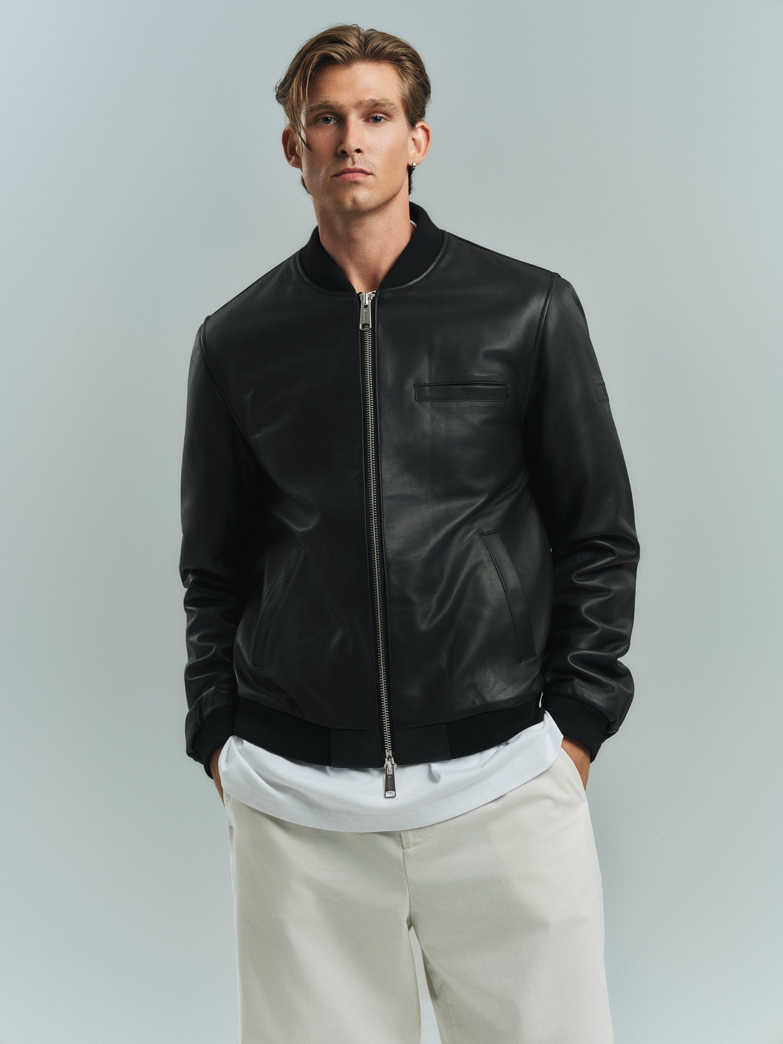 MIMIR HAVEN Leather Bomber OUTERWEAR Black/Affenpinscher