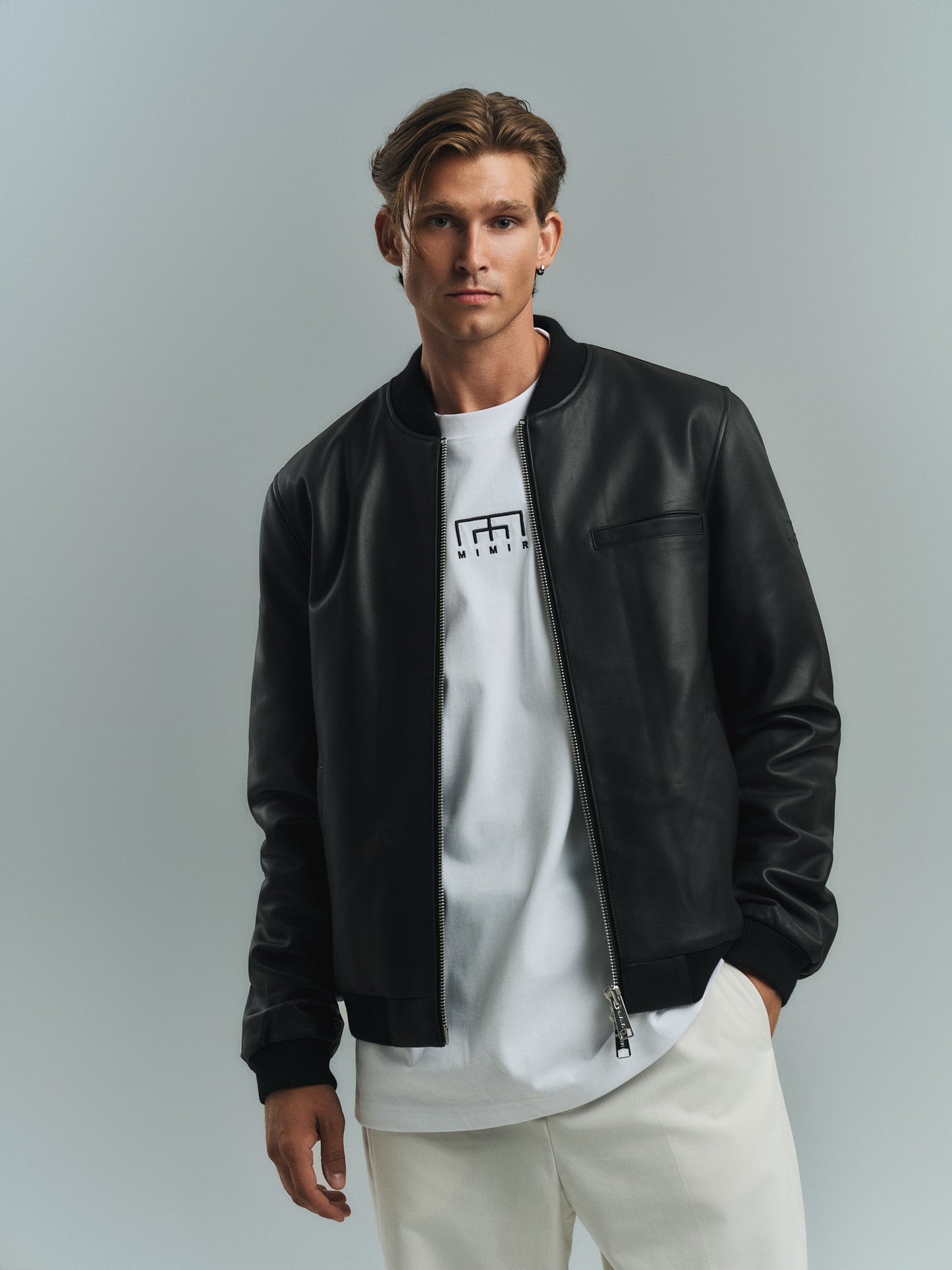 MIMIR HAVEN Leather Bomber OUTERWEAR Black/Affenpinscher