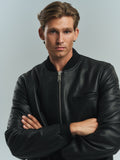 MIMIR HAVEN Leather Bomber OUTERWEAR Black/Affenpinscher