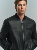MIMIR HAVEN Leather Bomber OUTERWEAR Black/Affenpinscher