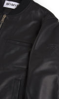 MIMIR HAVEN Leather Bomber OUTERWEAR Black/Affenpinscher