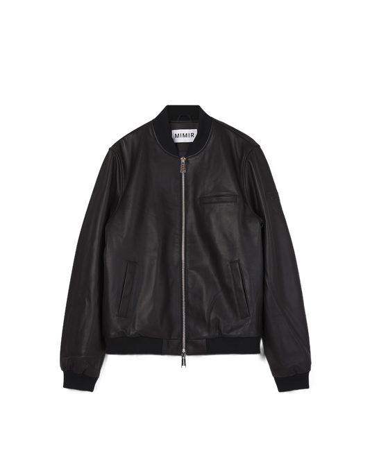 MIMIR HAVEN Leather Bomber OUTERWEAR Black/Affenpinscher