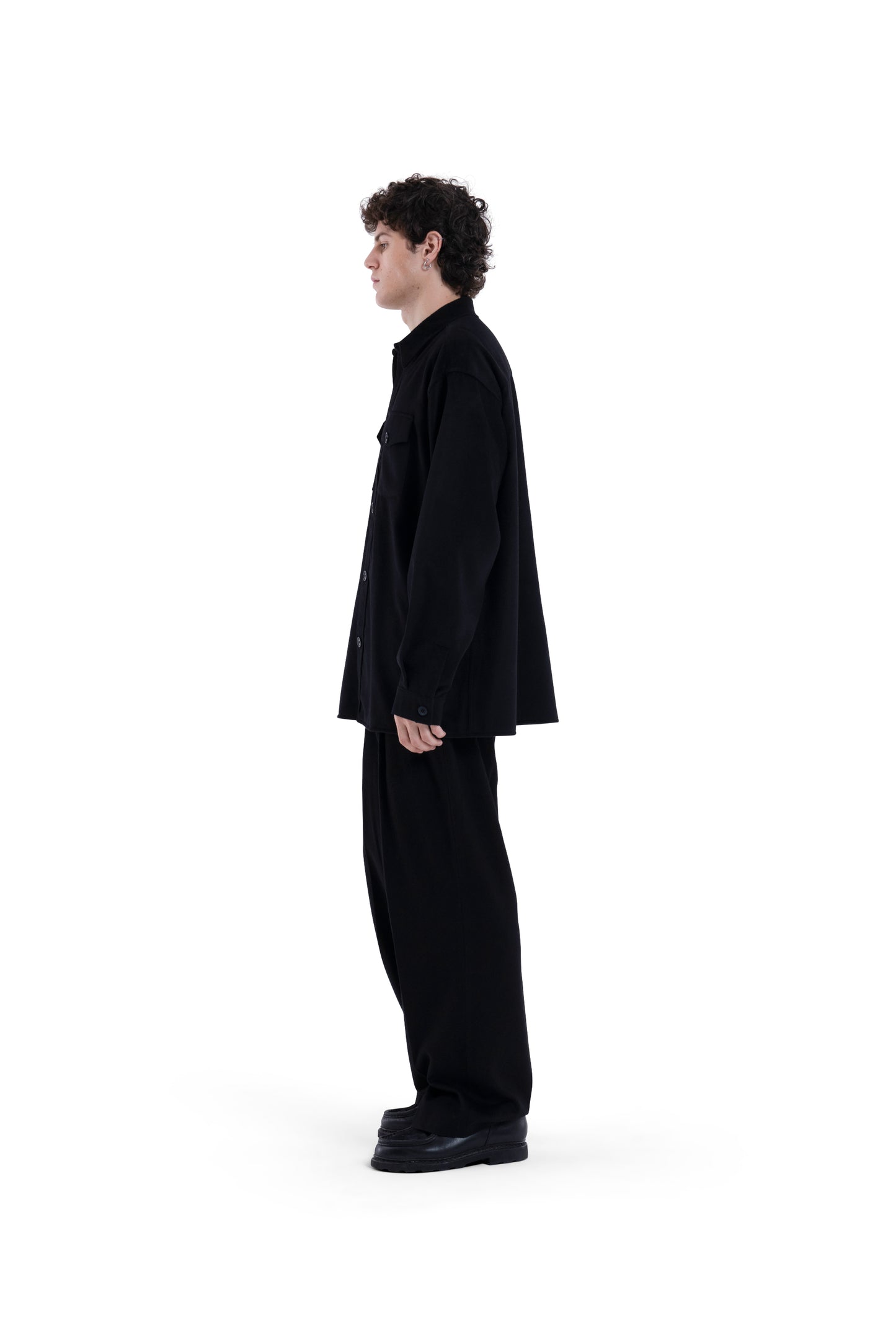 MIMIR MEMORY WOOL SILK SHIRT  Black