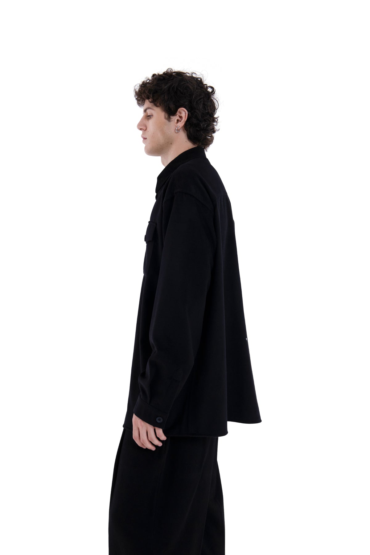 MIMIR MEMORY WOOL SILK SHIRT  Black