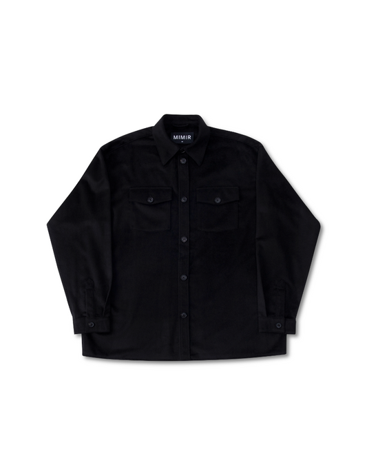 MIMIR MEMORY WOOL SILK SHIRT  Black