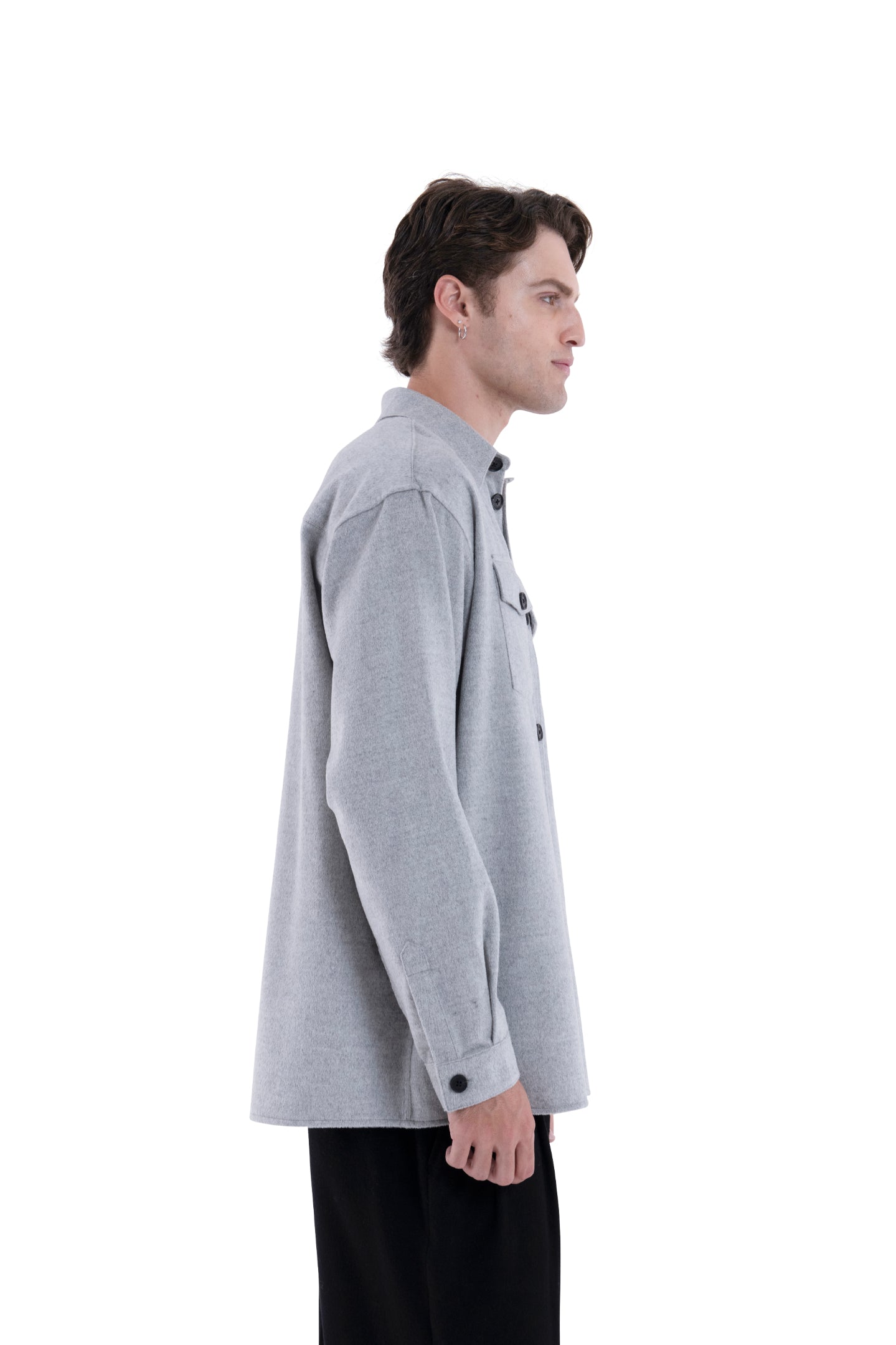 MIMIR MEMORY WOOL SILK SHIRT  Grey