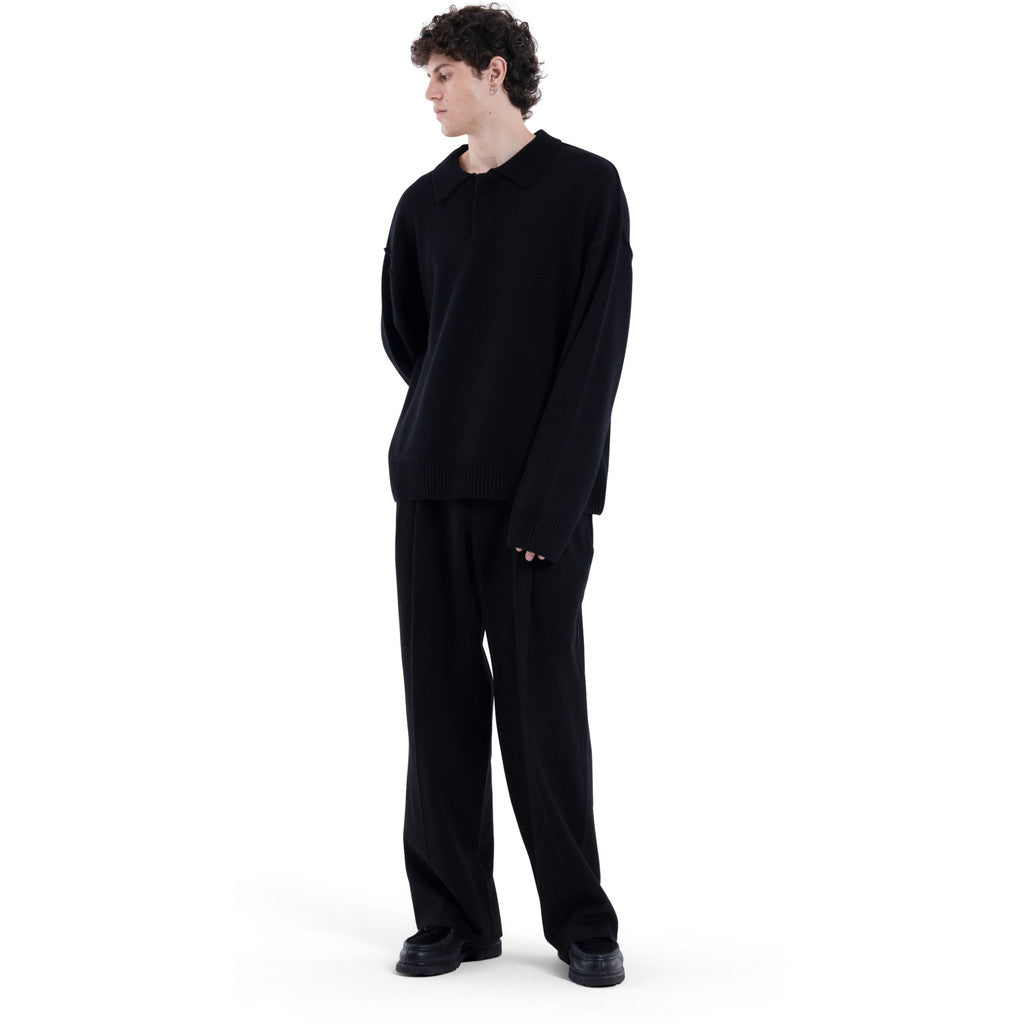 MIMIR MUNINN KNIT POLO  Black