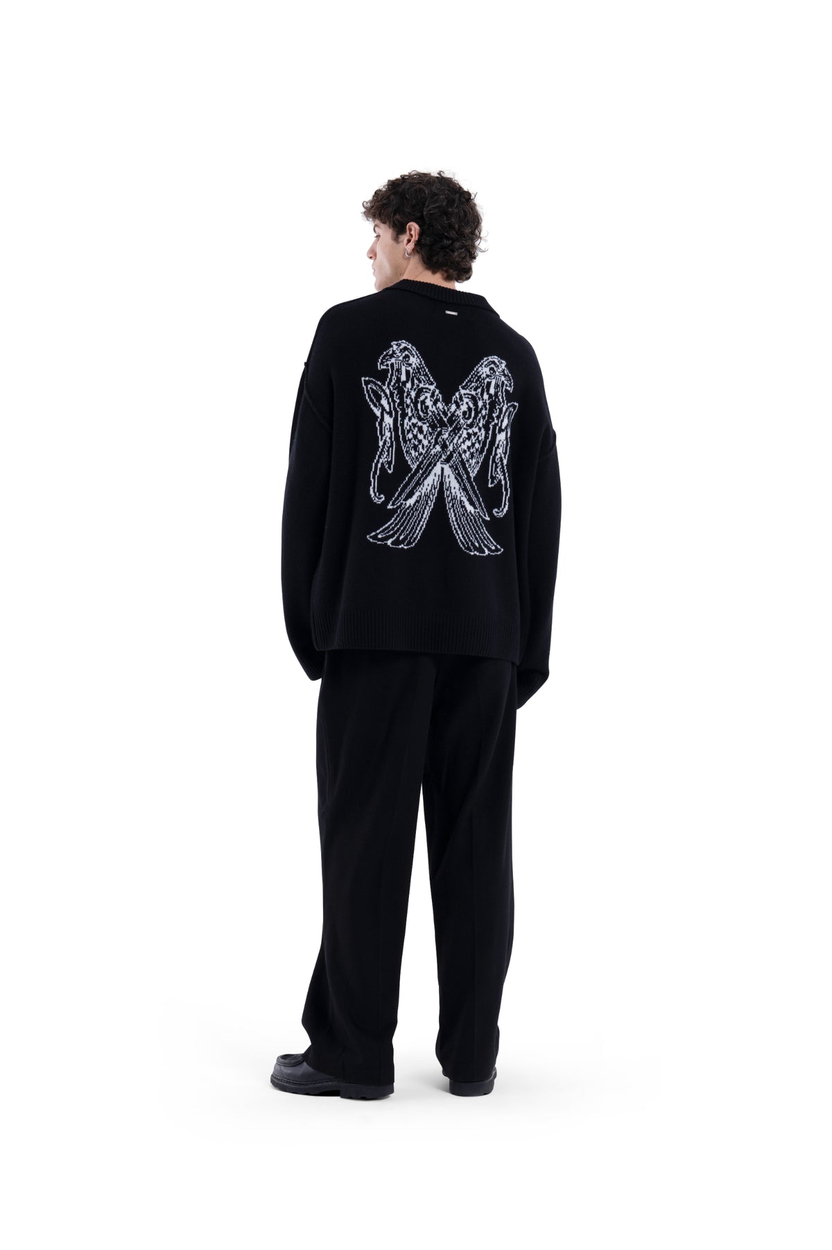 MIMIR MUNINN KNIT POLO  Black