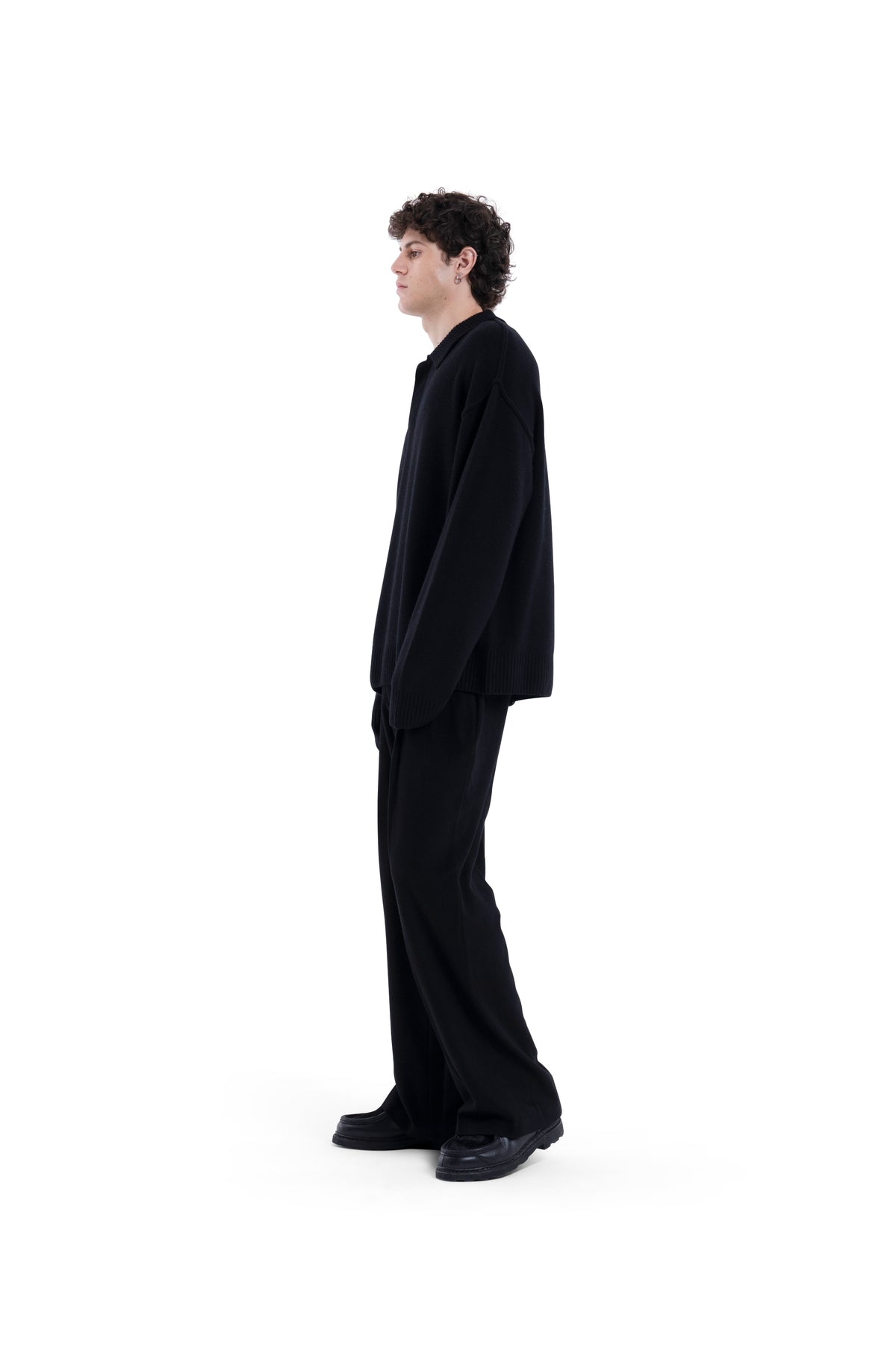MIMIR MUNINN KNIT POLO  Black