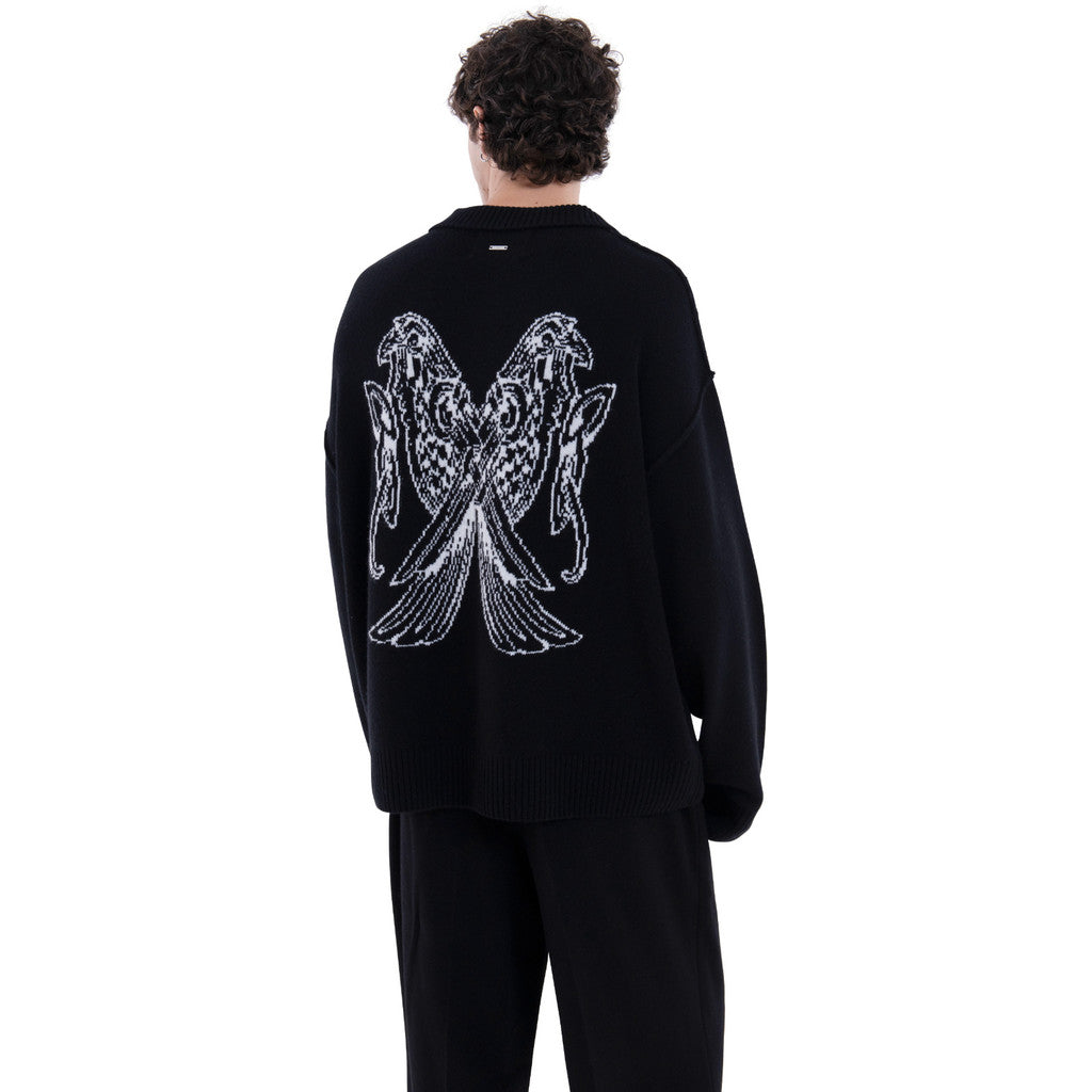 MIMIR MUNINN KNIT POLO  Black