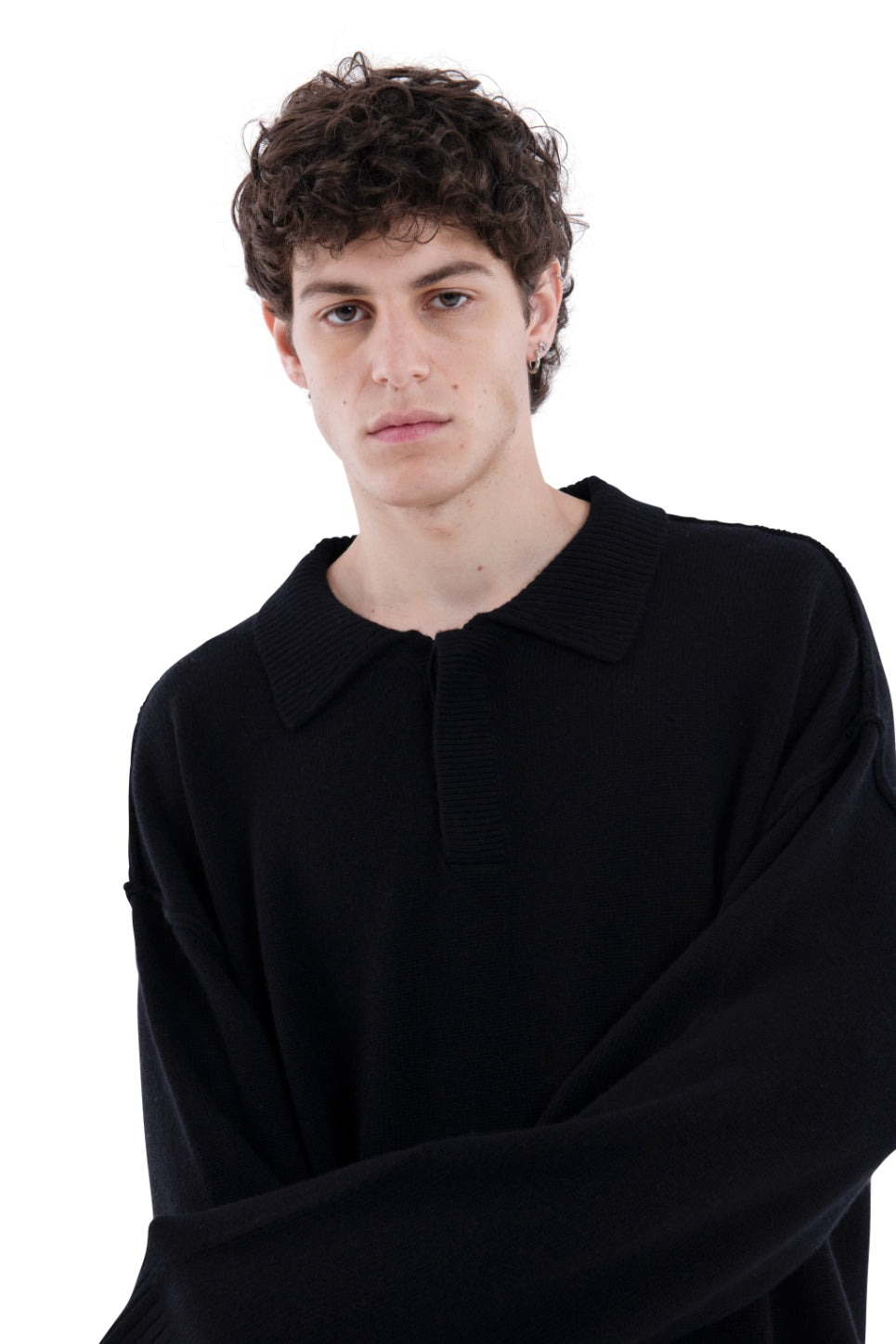 MIMIR MUNINN KNIT POLO  Black