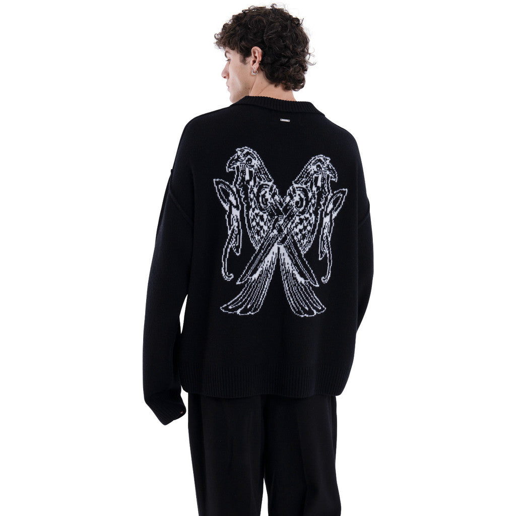 MIMIR MUNINN KNIT POLO  Black