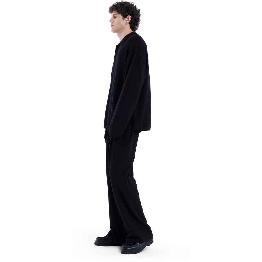 MIMIR MUNINN KNIT POLO  Black