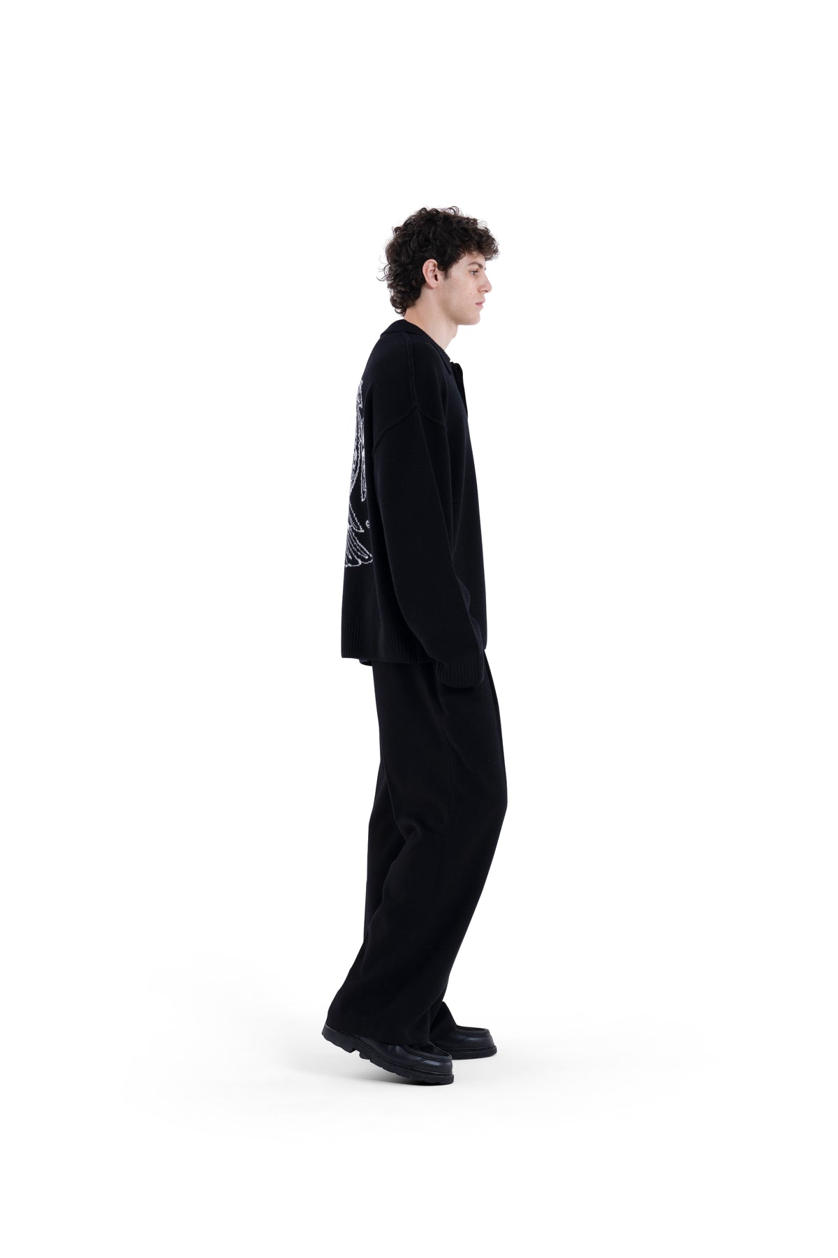 MIMIR MUNINN KNIT POLO  Black