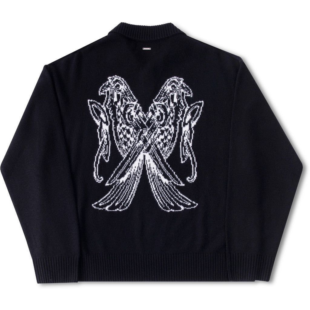 MIMIR MUNINN KNIT POLO  Black