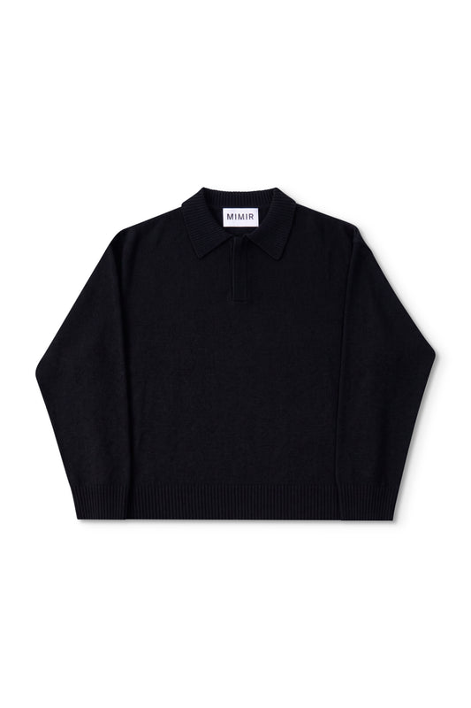 MIMIR MUNINN KNIT POLO  Black