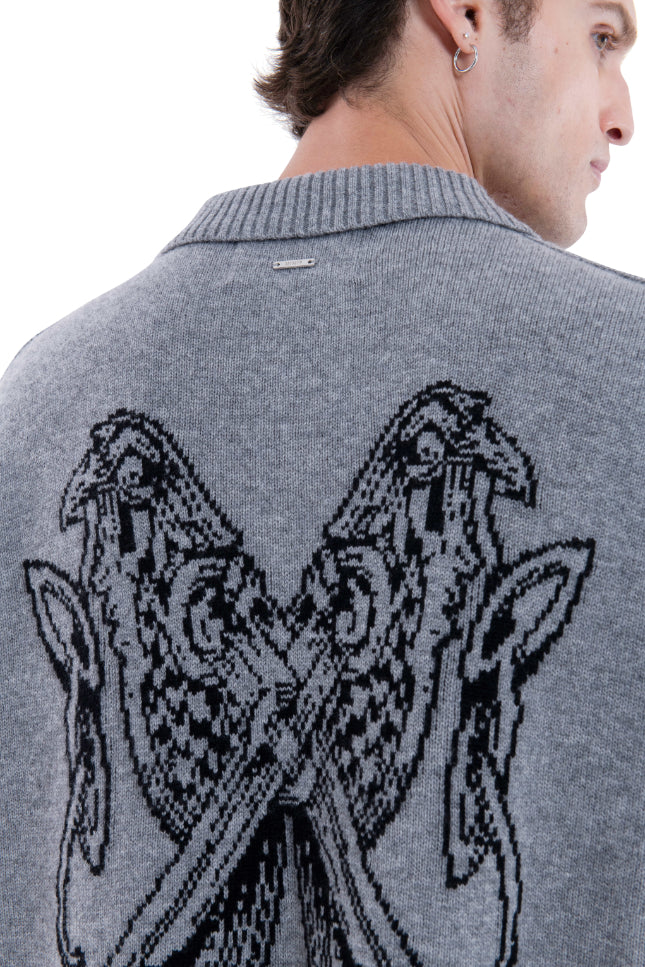 MIMIR MUNINN KNIT POLO  Grey