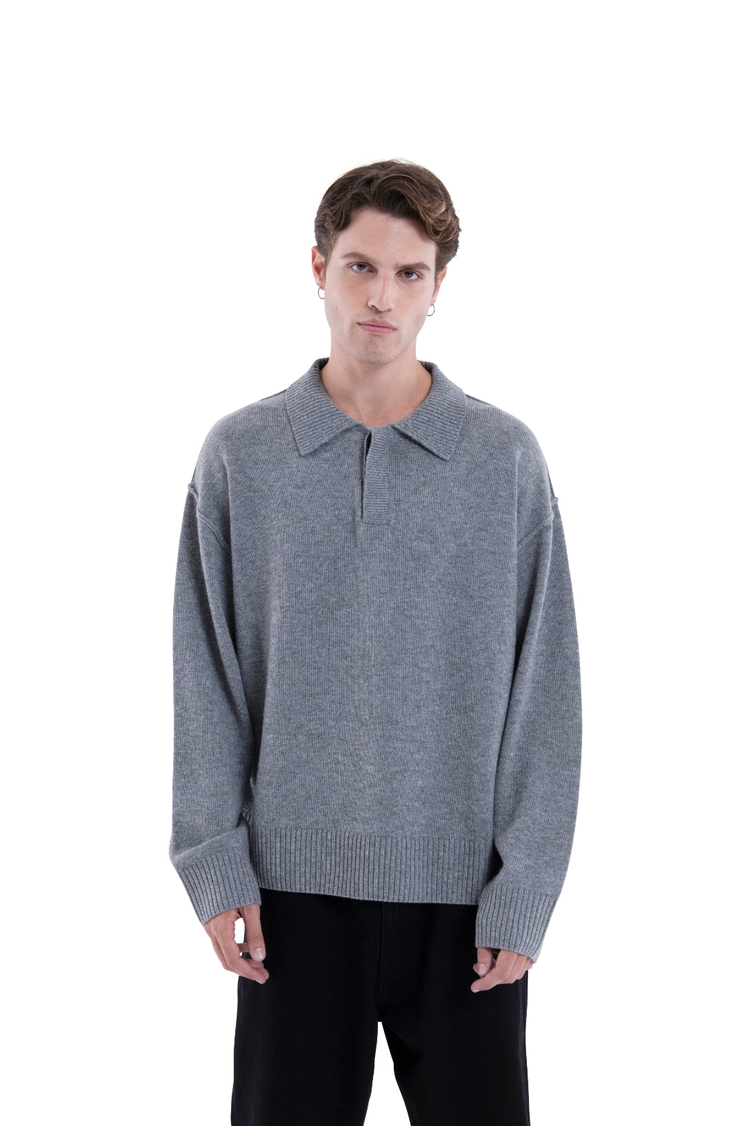 MIMIR MUNINN KNIT POLO  Grey