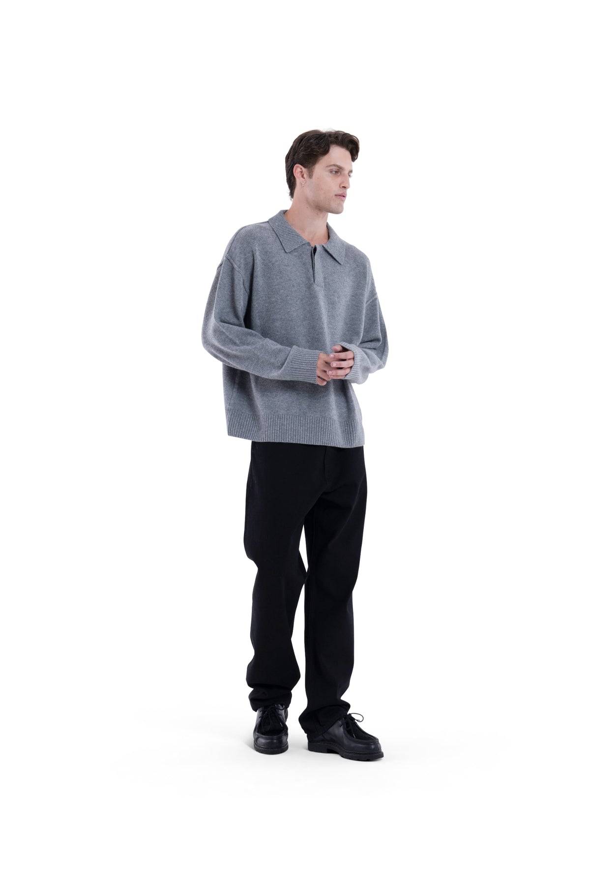 MIMIR MUNINN KNIT POLO  Grey