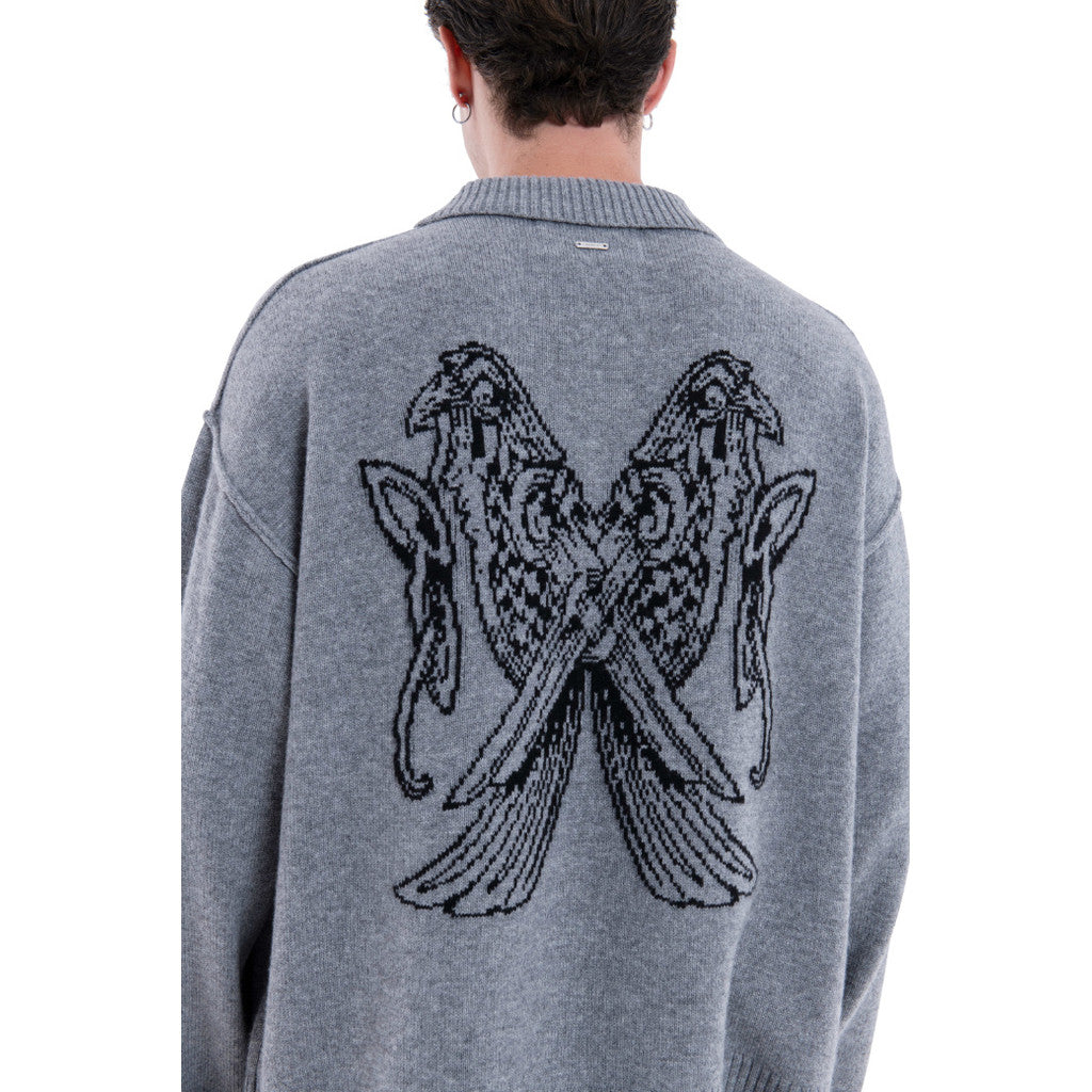 MIMIR MUNINN KNIT POLO  Grey
