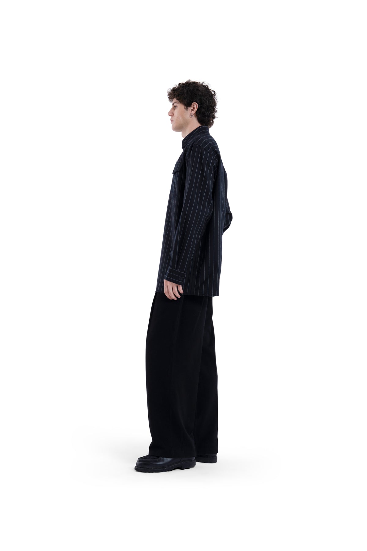 MIMIR REGLA PINSTRIPE SHIRT  Black/Chalk Stripe