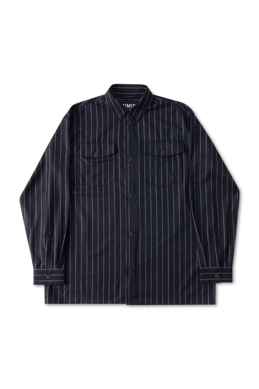 MIMIR REGLA PINSTRIPE SHIRT  Black/Chalk Stripe