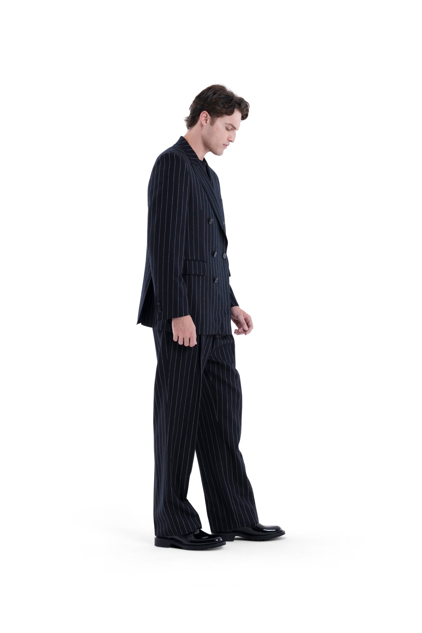 MIMIR SKADI PINSTRIPE BLAZER  Black/Chalk Stripe