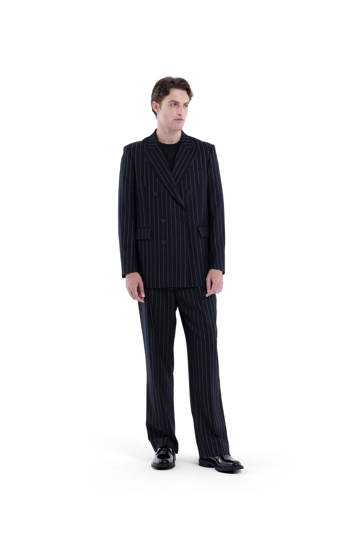 MIMIR SKADI PINSTRIPE BLAZER  Black/Chalk Stripe