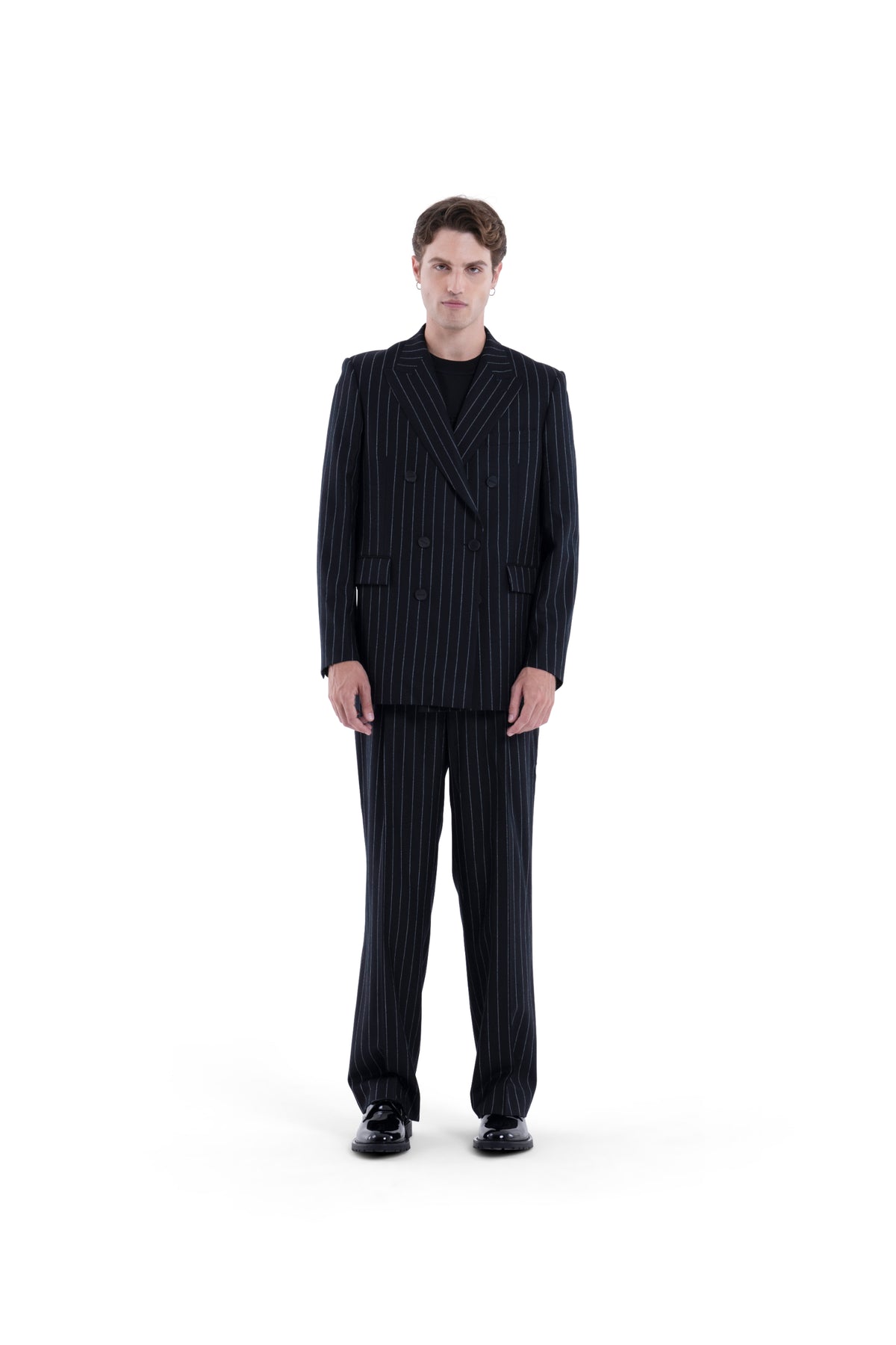 MIMIR SKADI PINSTRIPE BLAZER  Black/Chalk Stripe