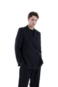 MIMIR SKADI PINSTRIPE BLAZER  Black/Chalk Stripe